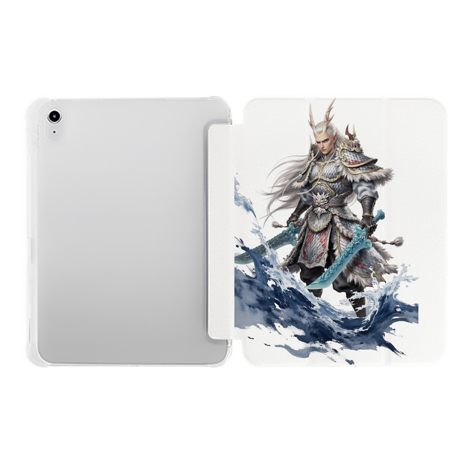 （画像用） Ne Zha 2 ナタ 魔童の大暴れ IPad ケース ペン収納付き 三つ折りスタンド PUレザー×シリコン 対応機種9.5/10.5/10.9インチ
